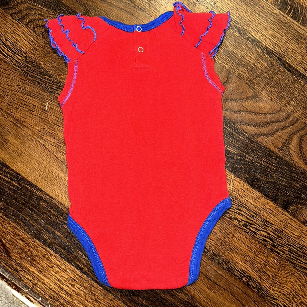 Texas Rangers Girl Ruffle Onesie - Picture 3 of 4